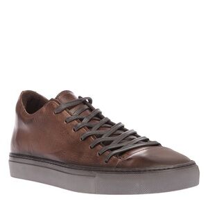JOHN VARVATOS Reed Low Top Brown Leather Sneakers Men’s Shoes